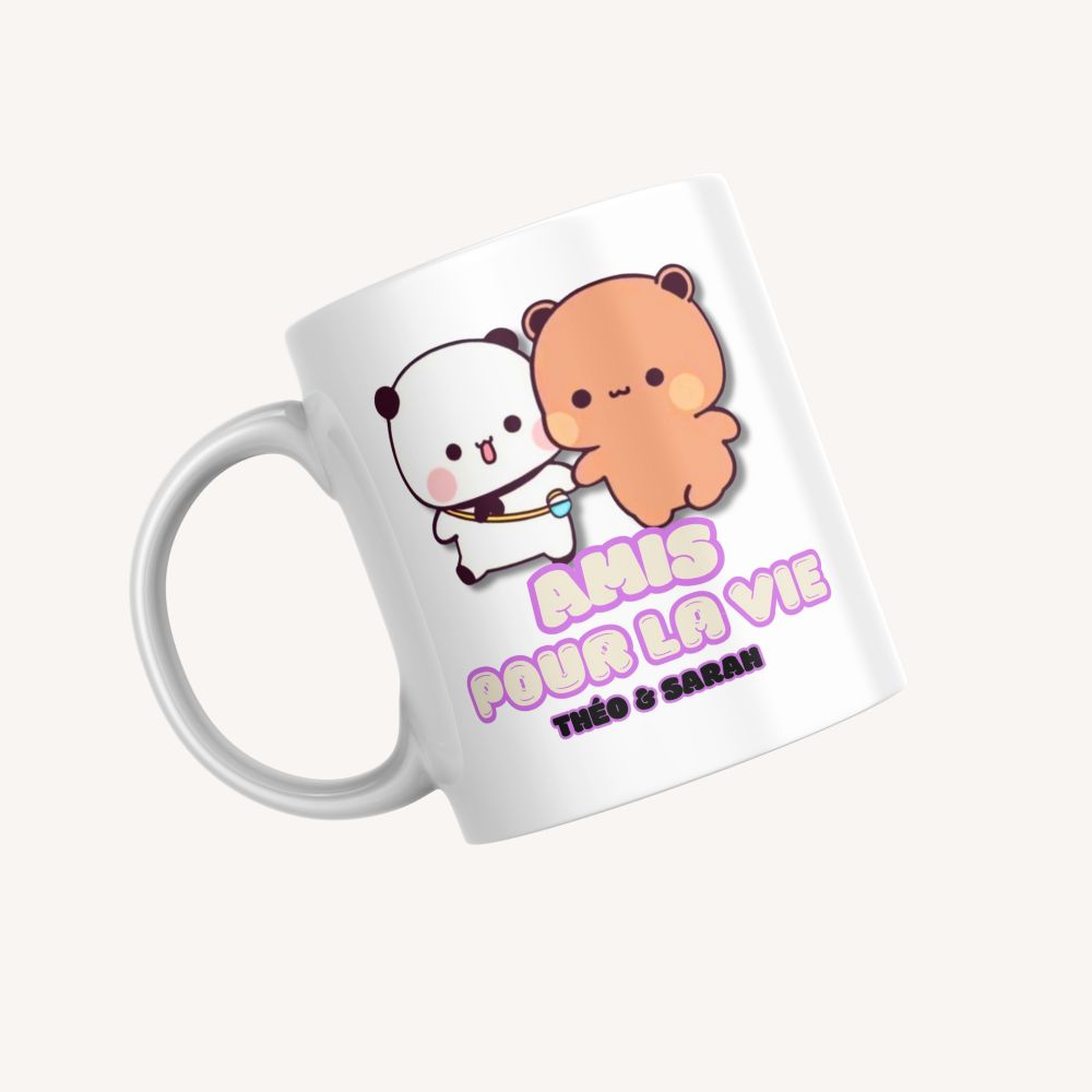 Personalisierte Tasse „Freunde fürs Leben“.